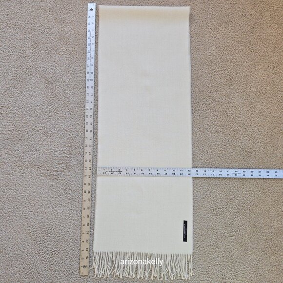 NWOT 100% Baby Alpaca Ivory Scarf Fringe - Picture 4 of 9